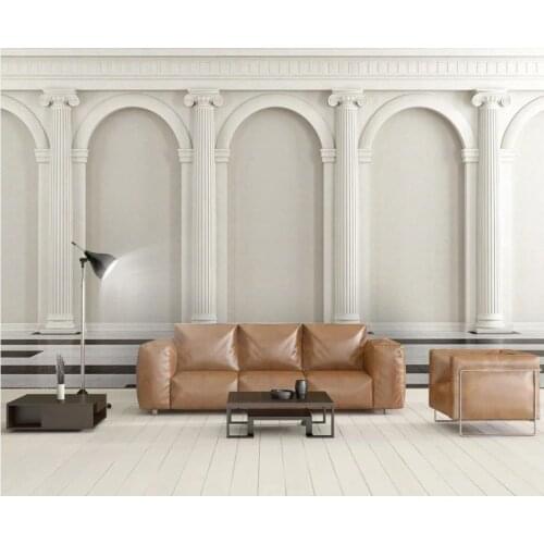 3d three-dimensional space roman column rose tv background wall modern wallpaper for living room