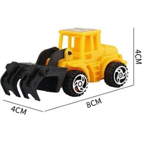 6Pcs/lot Engineering Vehicle Toy Car Model Diecasts Baking Hobbies Cake Decoration Bulldozer For Kids Mini Birthday Excavat