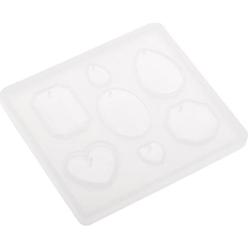 7 Cavity Handmade Gemstone Diamond Mold Clear Silicone Mold Making Jewelry Pendant DIY Resin Casting Mould Craft Tool