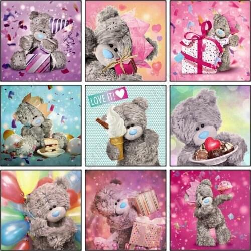 Diamond Embroidery Teddy Bear Pictures of Rhinestones Full Square / Round Diamond Painting Art Diamond Mosaic Kits Home Decor