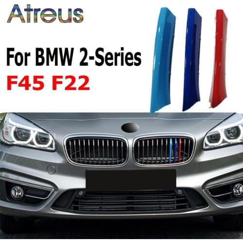 3pcs ABS Car Racing Grille Strip Trim Clip For BMW F45 F46 F22 F23 2 Series M Power Auto Sticker Accessories 2014-2018 2019 2020