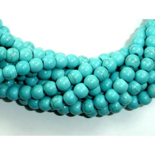Howlite BuleTurquoise Beads Round 8mm Full strand Approx 47 beads Hole 1 mm Synthetic turquoiseBeads