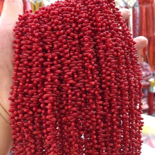 Drop Shaped Red Coral Beads 15 Inches Natural Stone Loose Spacer Beads For DIY Making Charm Bracelet Necklace Jewelry Findings