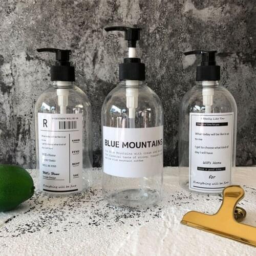 500ml Soap Dispenser Bath Shampoo Shower Gel Storage Bottle Portable Liquid Lotion Organizer Plastic Bottles Sticker Randomly