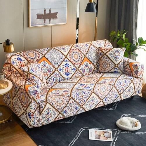 Stretch Printed Sofa Cover For Living Room Chaise Longue,Anti-Skid Soft Washable,1 2 3 4 Seater,Sectional Couch Slipcover