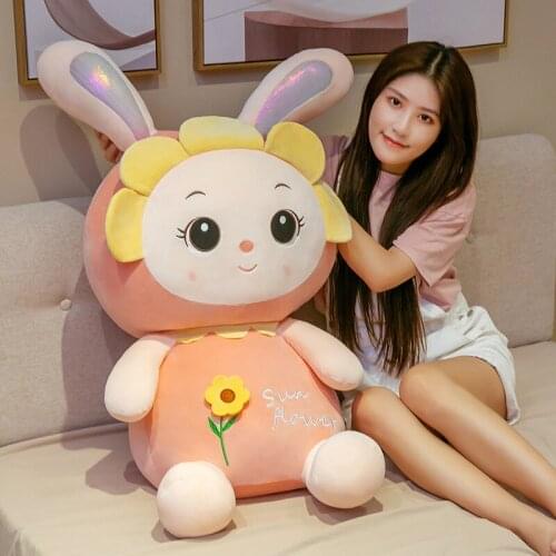 Zqswkl 30/40/60/80cm creative rabbit doll plush toy cute childrens toys doll pink rabbit girl christmas birthday gift pillow