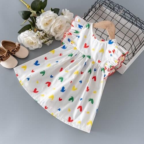 Summer baby girl clothes kids love dress for toddler girls baby clothing fashion design 1 year babies birthday dresses dress