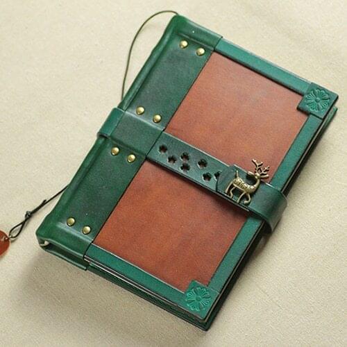 Handmade Notebook Leather Book "sunshine and Grassland" Retro Lovable Diary Book, Student Gift,travel Journal