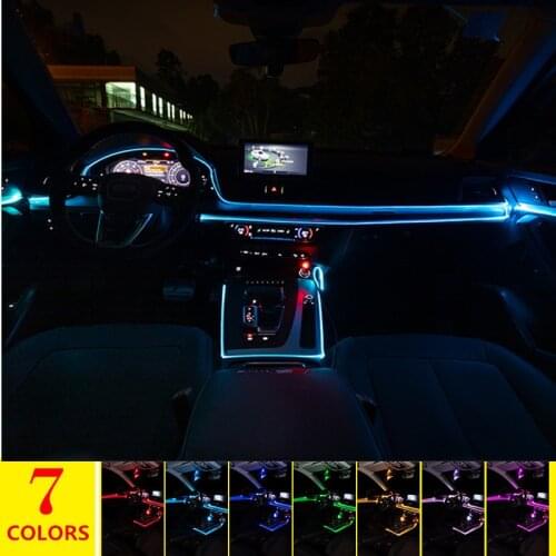 Car Atmosphere Decorative Light Neon EL Wire Strips for Hyundai Tucson 2017 Creta Kona IX35 Solaris Accent I30 Elantra Santa Fe