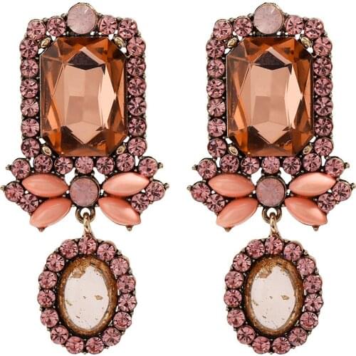 New Design Hot Pink Water Drop Dangle Earrings for Women Jewelry Boho Trendy Collection Earrings Accessories