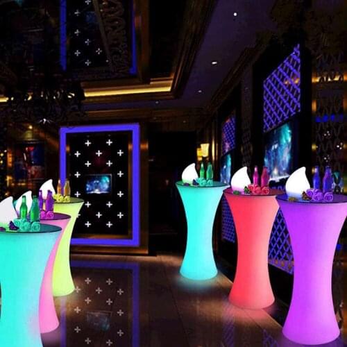New Rechargeable LED lighting furniture remote control outdoor LED square cocktail table bar KTV bar disco furniture supplies