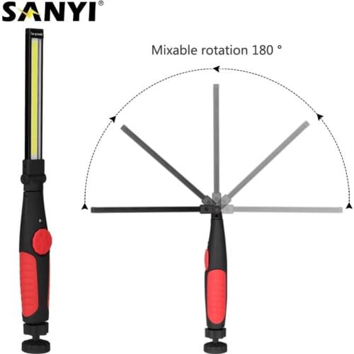 Sanyi Portable Flashlight COB LED Working Light USB Rechargeable Torch Magnetic Lantern Outdoor Camping Car Repairing Lamp