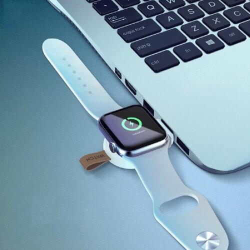 Portable Wireless Charger For Apple Watch 4 3 2 1 Keychain Design Wireless Charge For Iphone Watch Wireless Charging With Usb