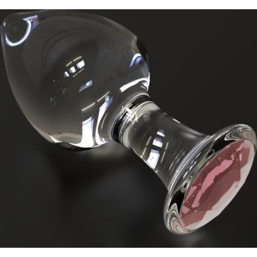 Transparent Glass Crystal Wearable Anal Butt Plug Dilation Stimulating G-spot Sex Adult Toy for Men and Women Beginners