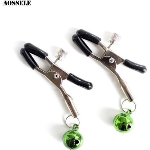 1 Pair Ajustable SM Breast Clamps Stainless Steel Bell Nipple Clamps Clips BDSM Bondage Adult Games Toys For Couples Women Men