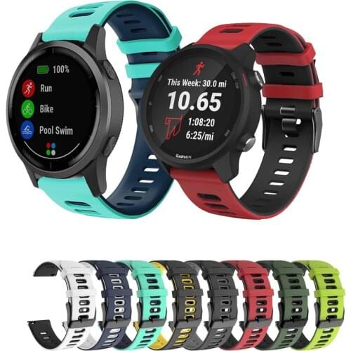 For Garmin 245 Strap Official Button Silicone Watch Band Sports Strap For Forerunner 245M/645/Vivoactive3/Vivomove HR Bracelet