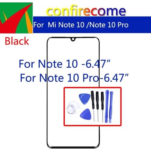 Outer Screen For Xiaomi Mi Note 10 Pro Note10 Front Touch Panel LCD Display Glass Cover Lens Repair Replacement