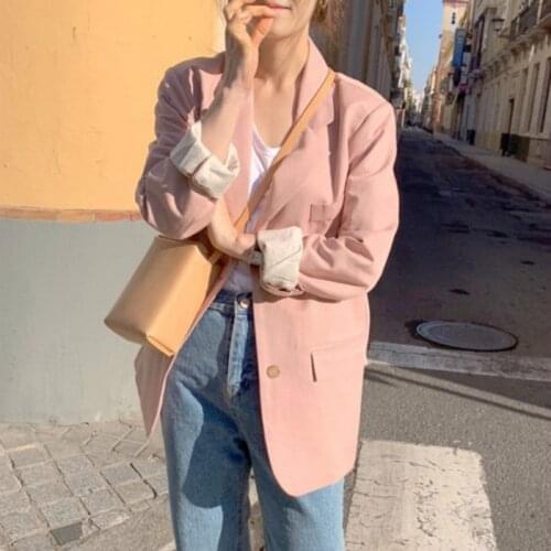 Women Autumn Blazer and Jacket Coat Single Breasted Blazer Feminina Sweet Plus Size Chaqueta Mujer Veste Femme Manteau