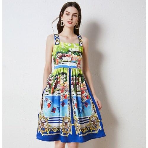 Summer Women Bow Spaghetti Strap Backless Boho Mini Dress 2021 Runway Sleeveless Floral Print Short Dress Vestido k371
