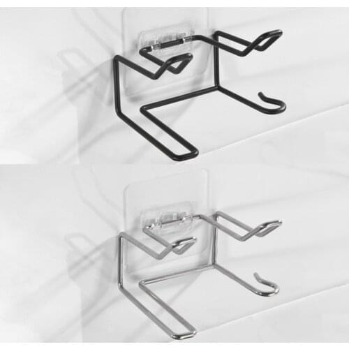 1pc Stainless Steel Hair Dryer Rack Bathroom Free Punching Installation Storage Shelf Wall Hanging Hair Dryer Holder Storage