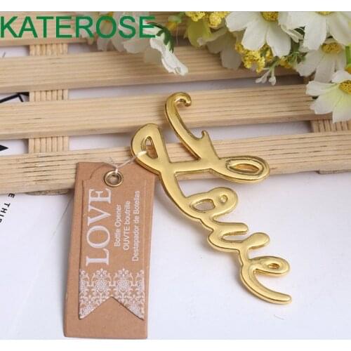 15PCS Love Antique Gold Bottle Opener Wedding Favor Reception Party Birthday Gift