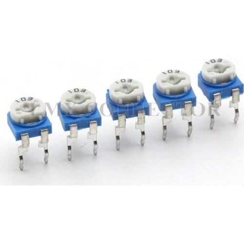 20PCS RM065 Carbon Film Horizontal Trimming Potentiometer 502 5K Blue White Variable Resistors For Electronic experiment