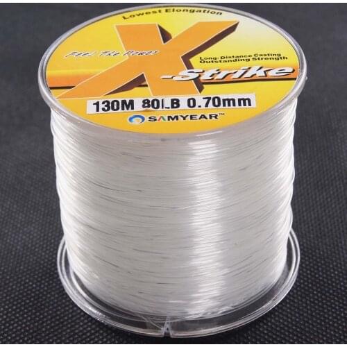 3pcs/lot 130m 80lb Super Strong Nylon Fishing Line Rope Clear White Jip Carp Fish Line Wire Monofilament Line Japanese Material