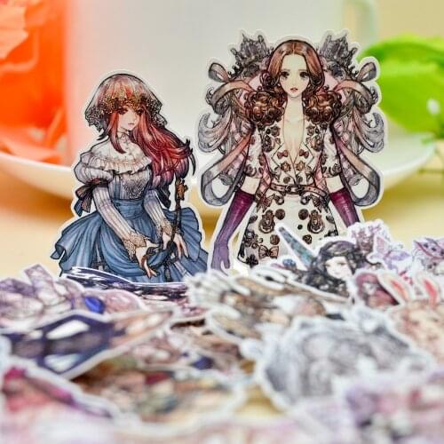 31pcs Black heavy Girl stickers Planner Scrapbooking Cool pegatinas DIY hand book Dry Glue Sticker naklejki