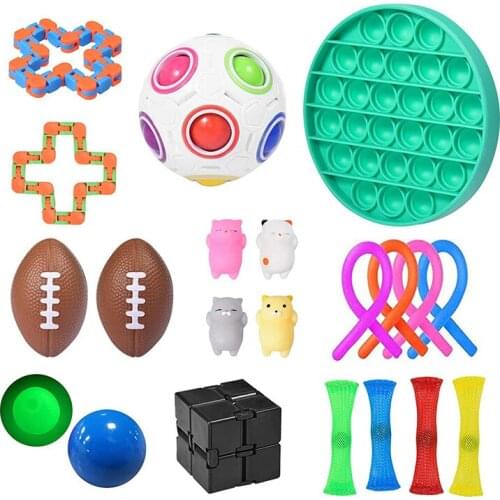 Fidget Toys Set 40 Pack Sensory Toys Pack for Stress Relief ADHD Anxiety Autism for Kids&Adults Grape Ball Fidget Stretchy
