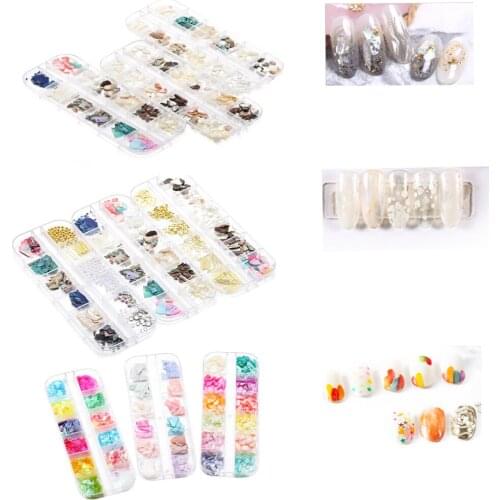 8 Types Nail Art Resin Fillings Material Abalone Shell Fragments Texture Natural Sea Shell for UV Epoxy Resin Mold Decoration