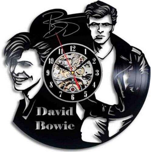 B0wie fashion vinyl record wall clock creative wall clock
