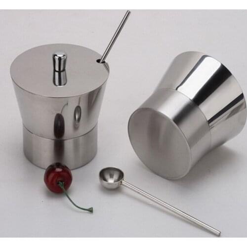 Stainless steel spice jar sauce pot salt shaker jars single sugar cans