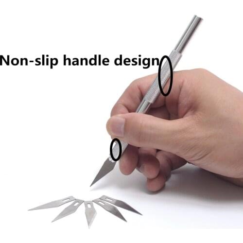 Bianyo Non-Slip Metal 6 Blades Wood Carving Tools Fruit Food Craft Sculpture Engraving Utility Knife For Stationery Art Supplies