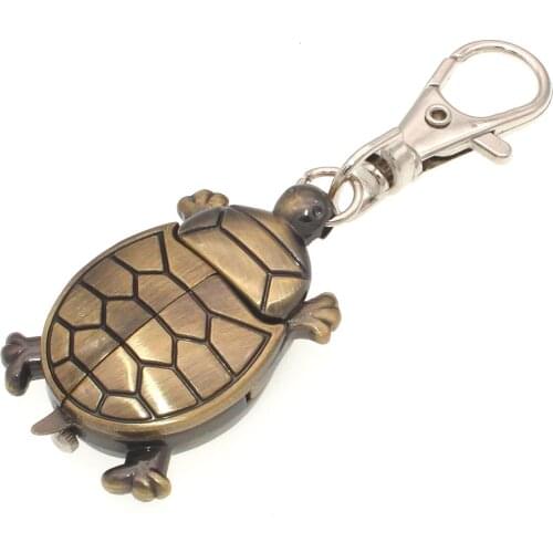 Key ring Watches Quartz Pocket Watch Turtle Golden Watches Pendant Clock Pocket Necklace Gifts Kids Watch Children watches