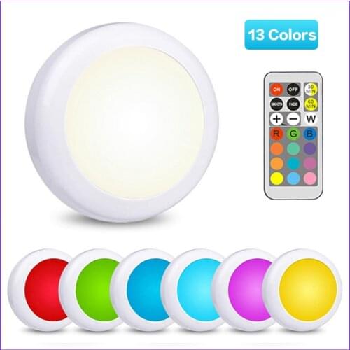 BRELONG LED Cabinet Night Light 13 Color RGB Colorful Dimmable Bar Ambient Lamp Counter Lighting Remote