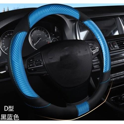 Car Steering Wheel Cover 38CM D Shape For VW Golf 6 Golf 7 for Hyundai Ioniq 2017 2018 For Citroen C3-XR C4 Sega C4L Elysee