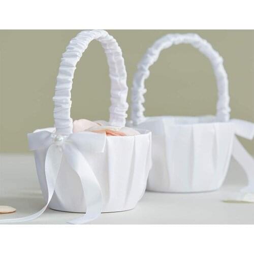 Flower Girl Basket Wedding Ceremony Party Rose Flower Girl Basket Petals Wedding Decoration Wedding Basket Matrimony Processions