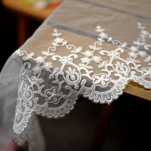 19 Yards 27cm Flowers Mesh Embroidery Wide Lace Fabric Handmade DIY Garment Needlework Clothing Sewing Accessories 278