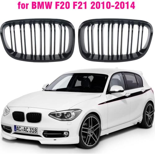 For BMW 1-Series F20 F21 125i 118i 116I 125B 2012 2013 2014 2015 2016 Front Bumper Kidney Grille Hood Grills Glossy Black