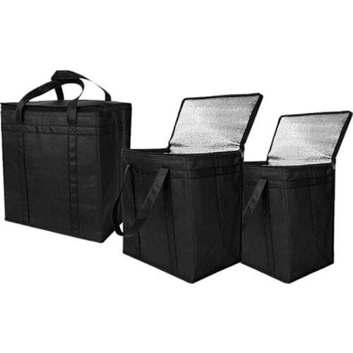 3Pack Insulated Reusable Grocery Bag Food Delivery Bag with Dual Zipper
