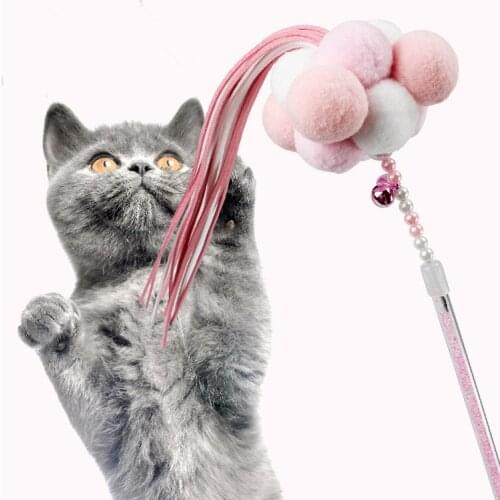 Cat toy stick feather pompom tassel Interactive Play funny cat pole young cat toy fairy funny cat stick Cat Supplies