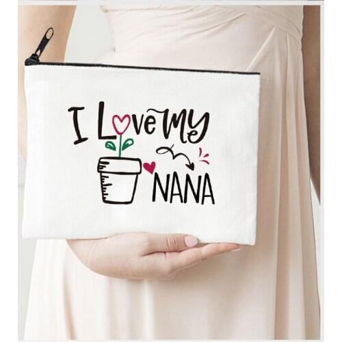 Love You Makeup Bag Letter Flower Print Cosmetic Bags Make Up Bags Toiletries Organizer Pouch Ladies Custom Bag Zipper