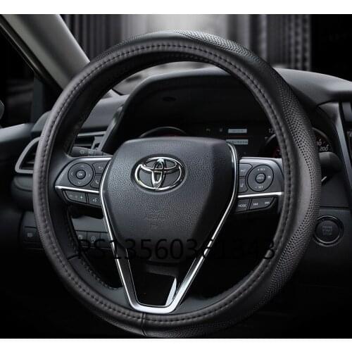 Leather steering wheel cover, suitable for Toyota C-HR Highlander IZOA Yaris Vios FS car handlebar gloves