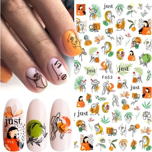 Cute Image Flowers Leaves Summer Style Nail Art Sticker Lovely Fruit Nails Decorations Manicura Accesorios DIY Nail Decals