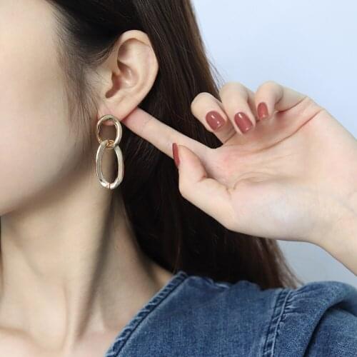 Fashion Metal Women Drop Earrings Hollow Geometric Dangle Earrings for Girls Punk Round Earrings Fashion Gift Woman Jewelry