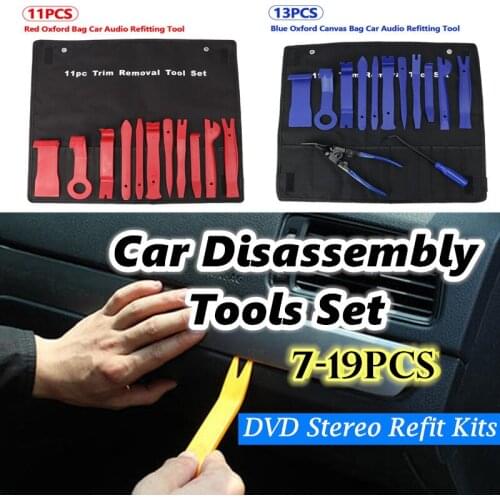 Hand Tool Car Removal Tool Kits 7-19pcs Disassembly DVD Stereo Refit Kits Interior Repair Tools Car Door Panel Removal Tools