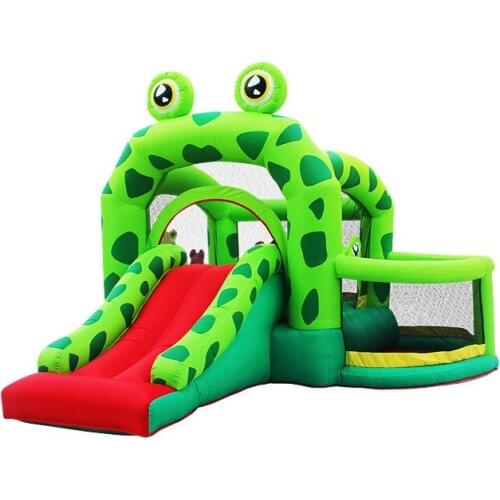 Inflatable Frog Bouncy Castle Animal Style Bounce House Jumper Baby Slide Park Combo for Kids Indoor Garden Party with Blower