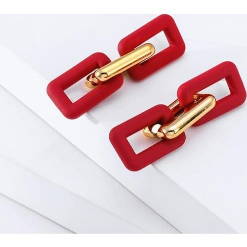ORNAPEADIA 2021 New Hot Sale Simple Ins Earrings Fashion OL Chain Exaggerated Personality Earrings Accessories Korean Earrings