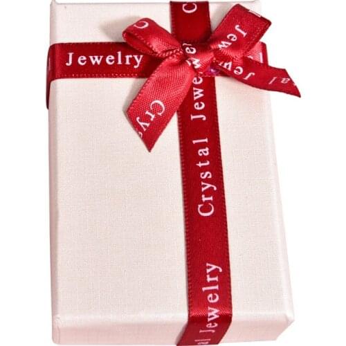 10Pcs 5.5x8.7x2.8 cm High Quality Kraft Box With Red bow Necklaces, Earrings Gift Packaging Boxes