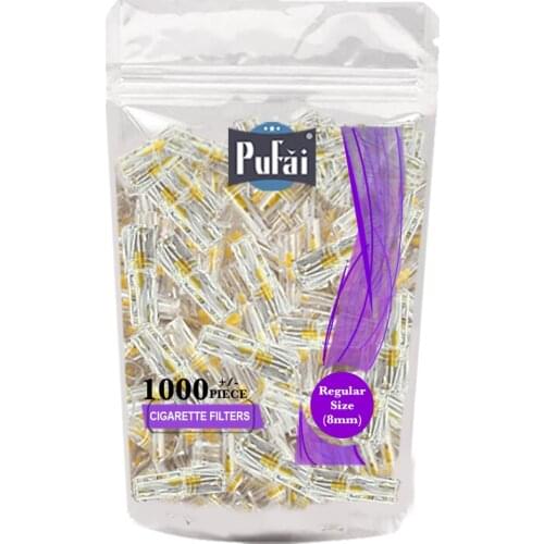 Pufai Disposable Cigarette Filters Regular Type Compatible 8mm 1000 Piece 1 Packs